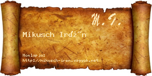 Mikusch Irén névjegykártya